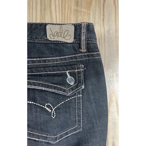 Myth Of Jade Women's 9 Black Flare Bootcut Dark Wash Cotton Blend Stretch Jeans - Picture 3 of 6